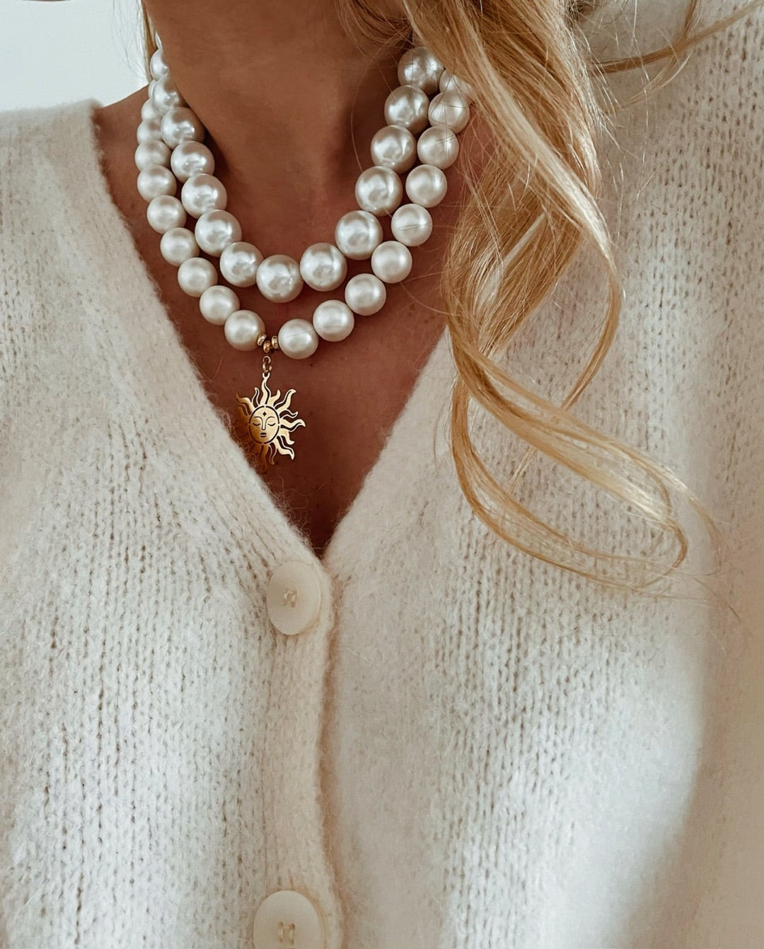Collier Nacre Brillante Blanche Mom